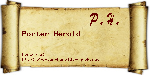 Porter Herold névjegykártya